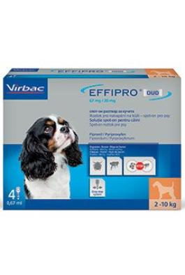 Effipro DUO Dog S (2-10kg) 67/20 mg, 4x0,67ml